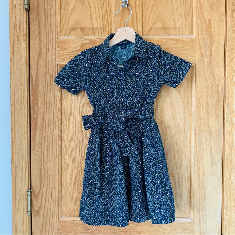 Brooks Brothers Girls Pleated Floral Shirtdress